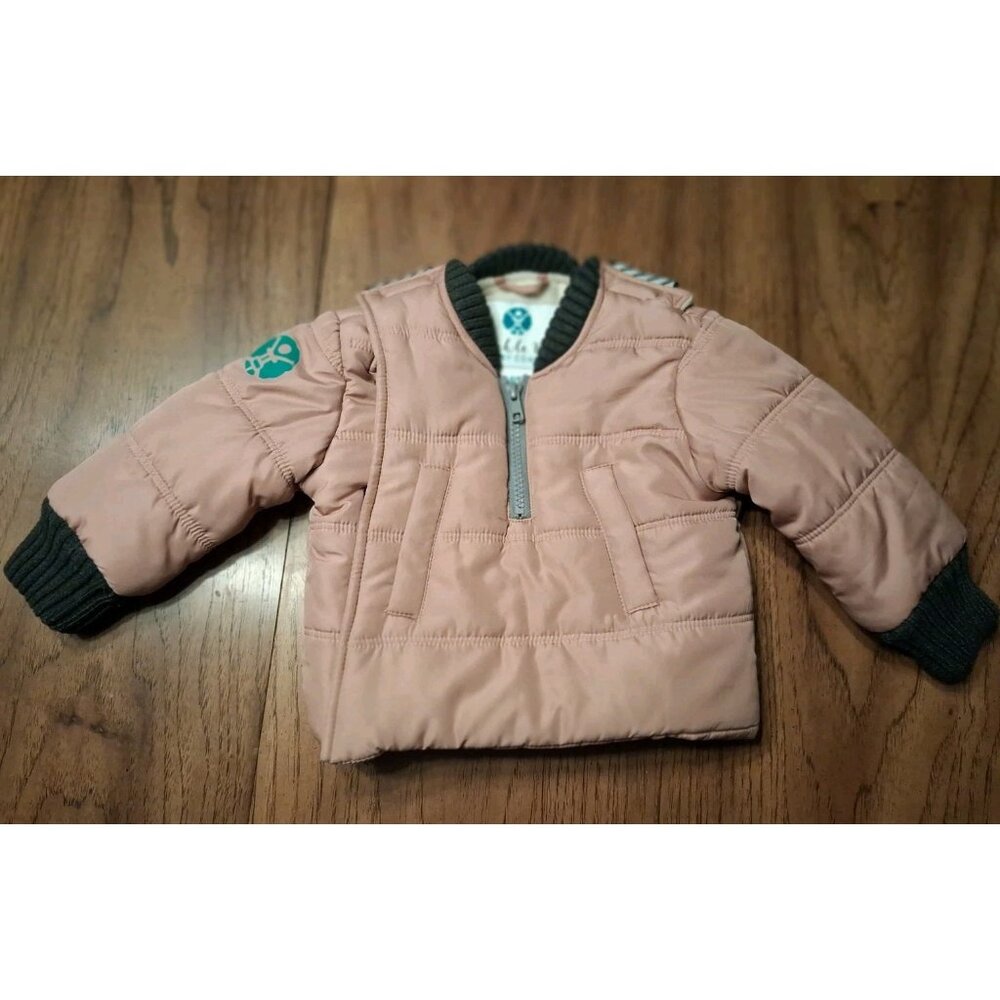 Buckle Me Baby Coat 6/9 Months Dusty Rose Car Seat Safety Winter Jacket Zipper